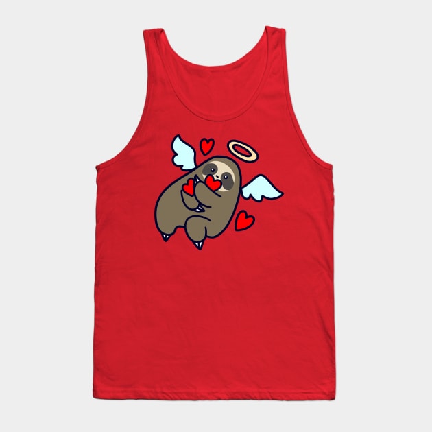 Sloth Valentine Angel Tank Top by saradaboru